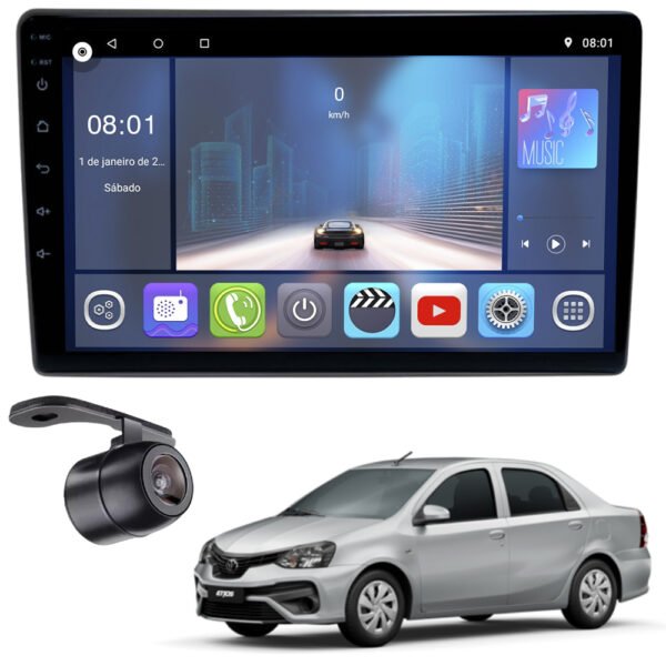 KIT MULTIMIDIA COD 5746 + MOLDURA COD 5399 + CAMERA DE RE UPPERTECH COD 5630