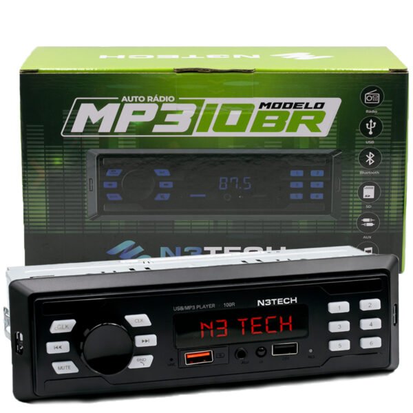 Auto Rádio Som Automotivo Mp3 Player N3TECH Com USB Bluetooth Para Carro 4x30W